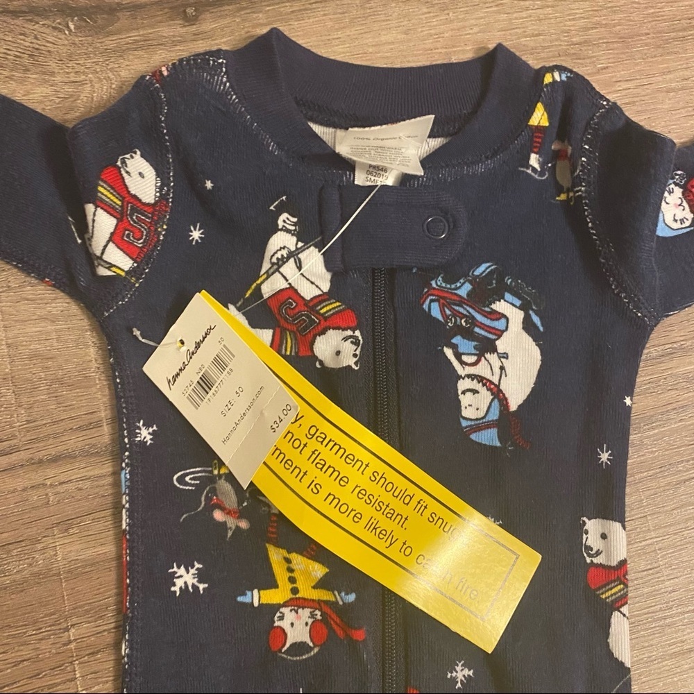 Hanna Andersson Winter Infant NWT Zip Sleeper Polar Bear Kitty Mouse - Picture 5 of 7
